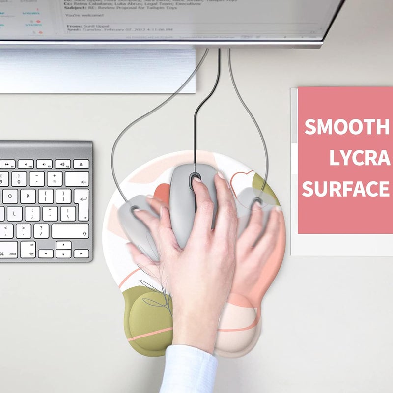 eulps Mouse Pad with Wrist Rest, Comfortable Computer Mousepad with Gel Wrist Support Smooth Surface and Non-Slip PU Base for Pain Relief, Laptop, Office & Home (Rose) - Image 5